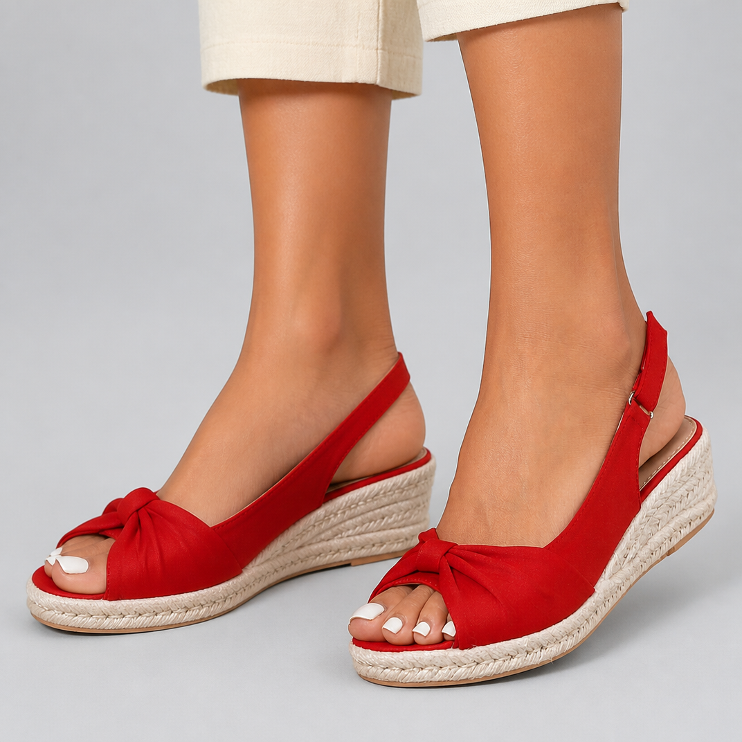 Women’s Twist-Front Espadrille Slingback Wedge Sandals