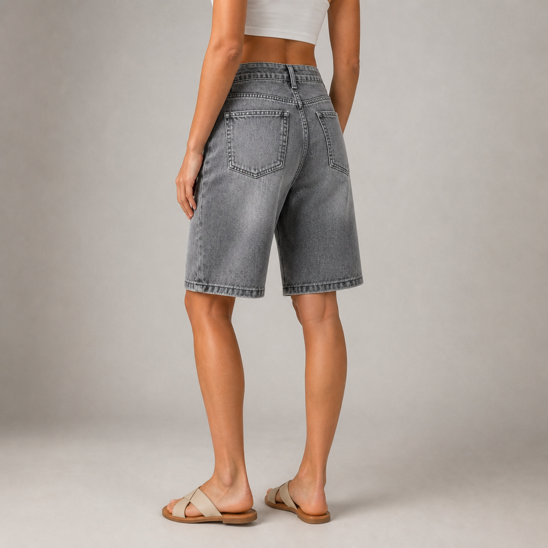 Women's Vintage Blue Denim Bermuda Shorts – Denim Shorts Women