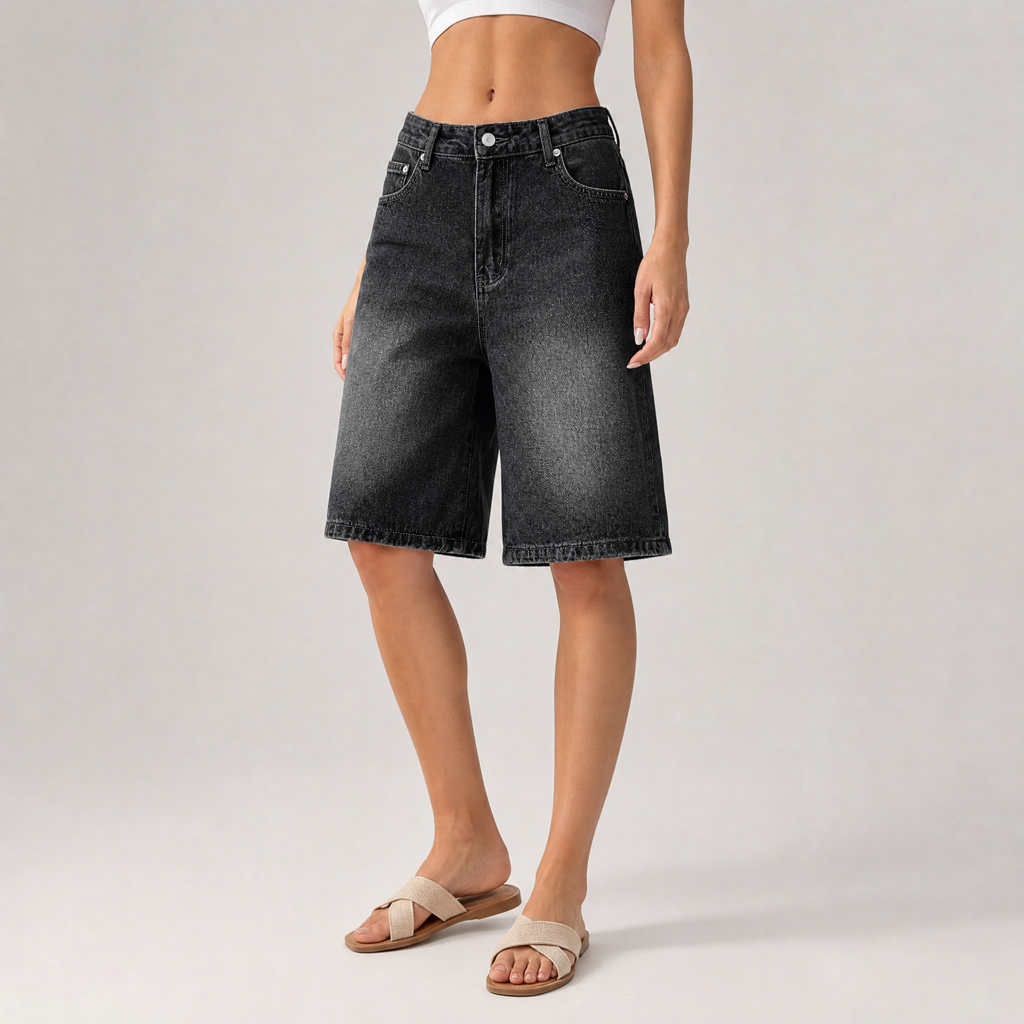 Women's Vintage Blue Denim Bermuda Shorts – Denim Shorts Women