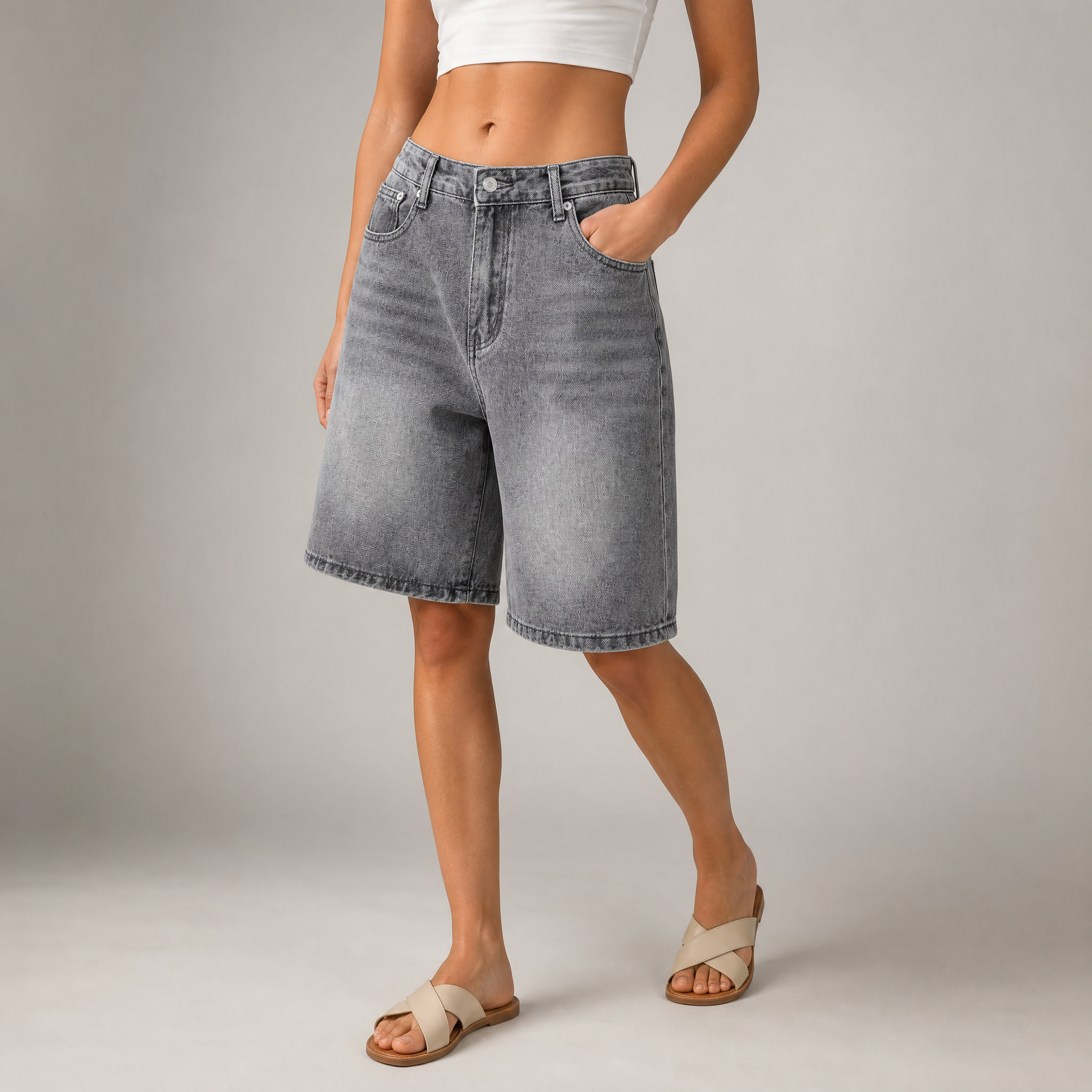 Women's Vintage Blue Denim Bermuda Shorts – Denim Shorts Women
