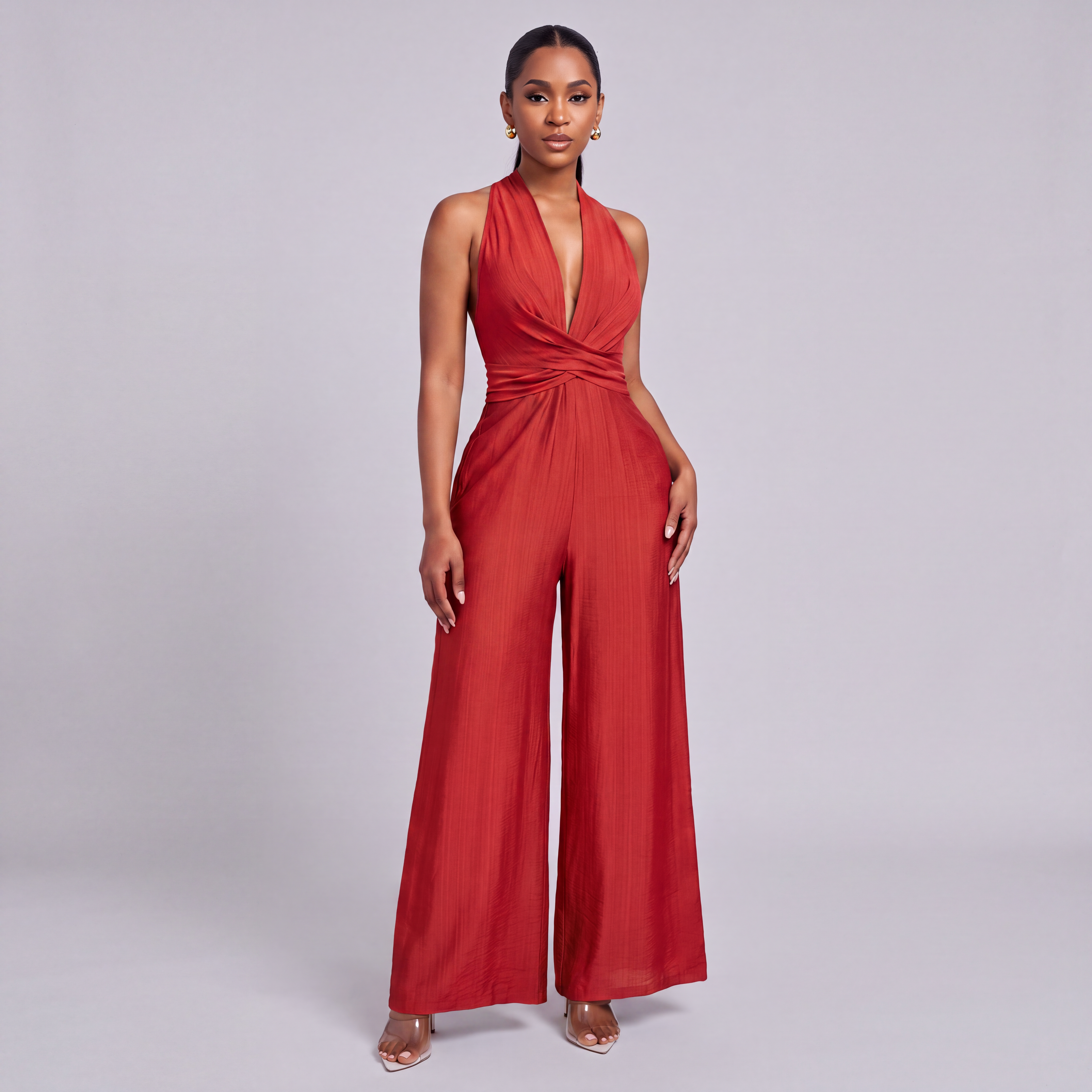 Women's Wide Leg Halter Neck Jumpsuit – Dressy Summer Wear