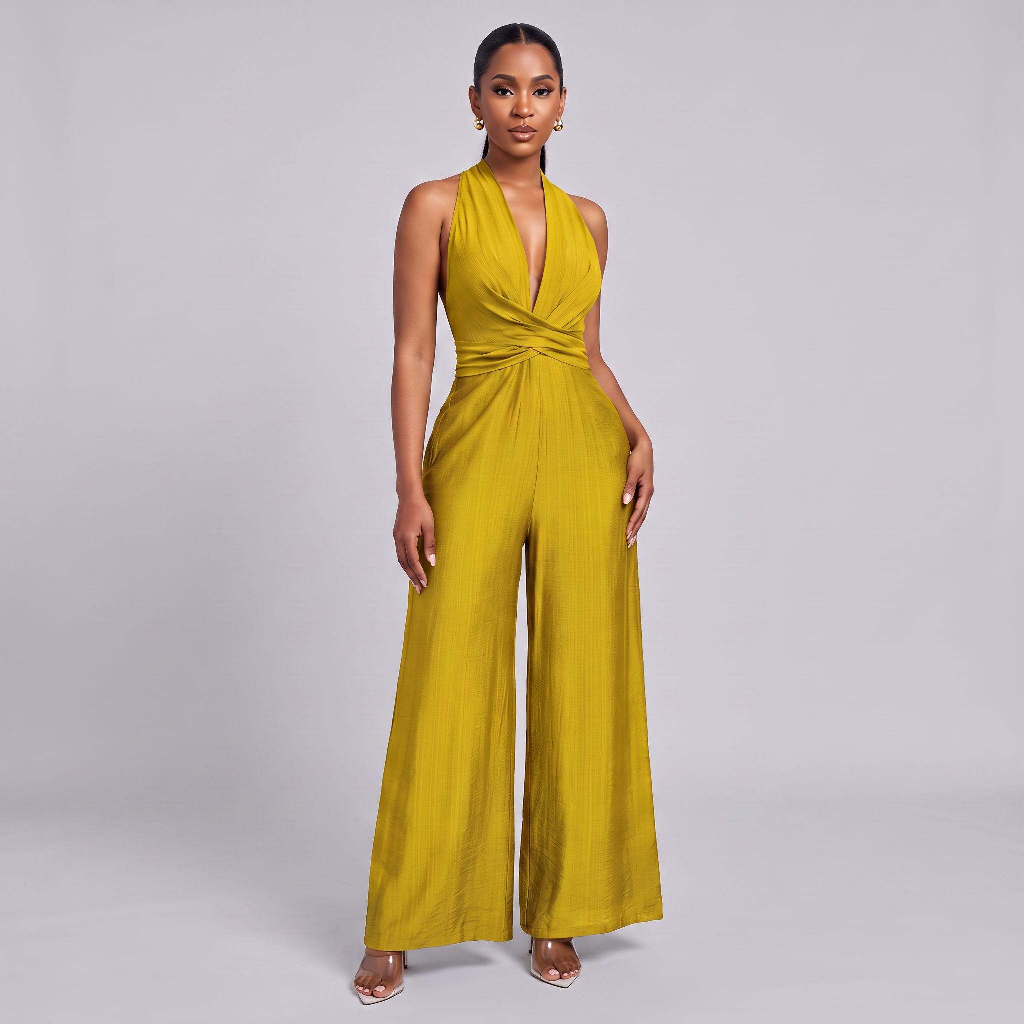 Women's Wide Leg Halter Neck Jumpsuit – Dressy Summer Wear