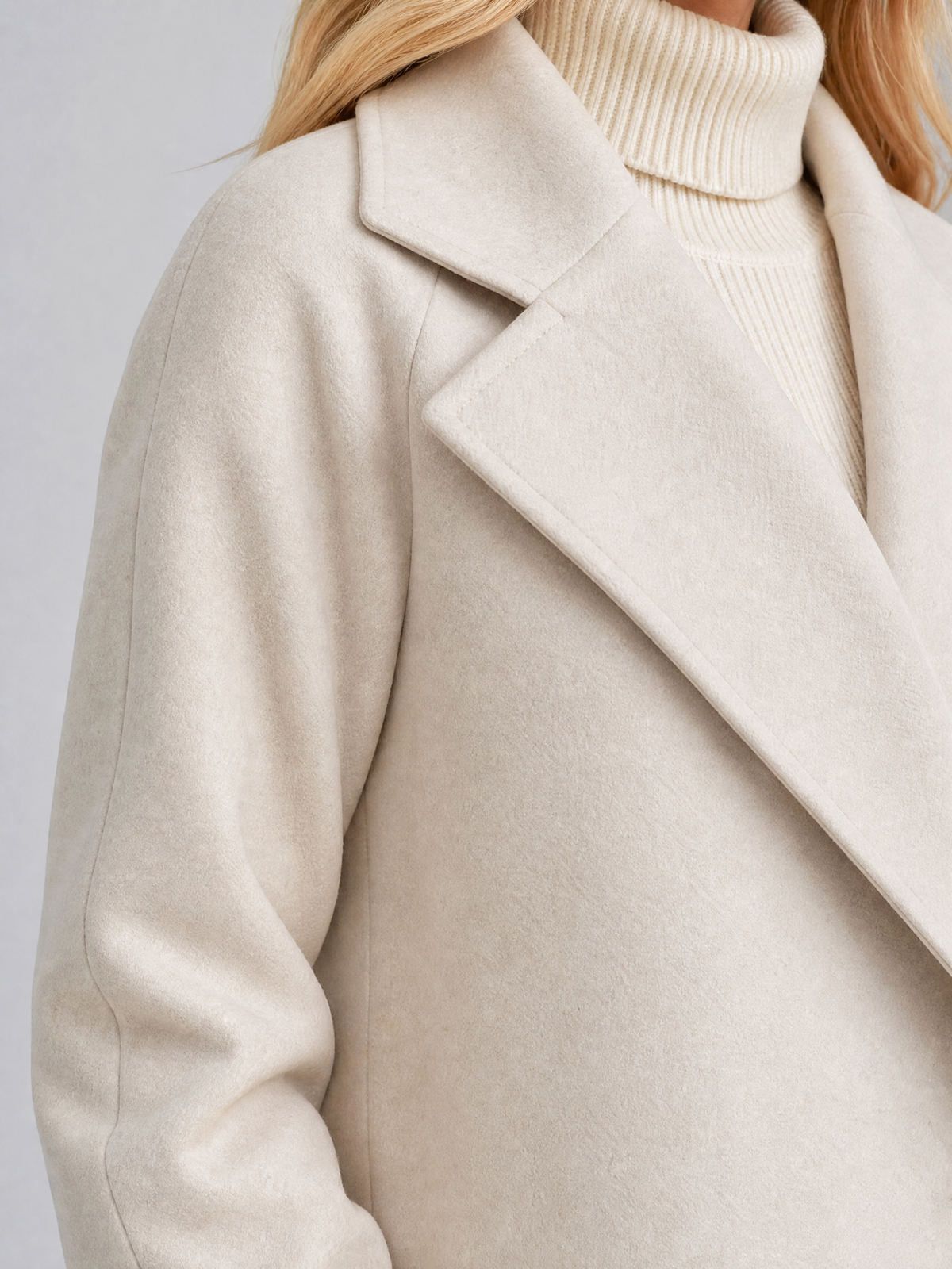 Women's Wool Blend Double Breasted Longline Overcoat Tailored Fit