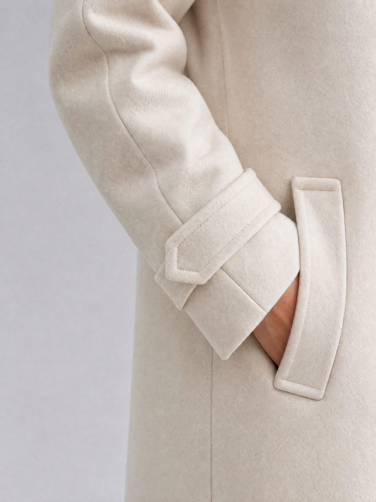 Women's Wool Blend Double Breasted Longline Overcoat Tailored Fit