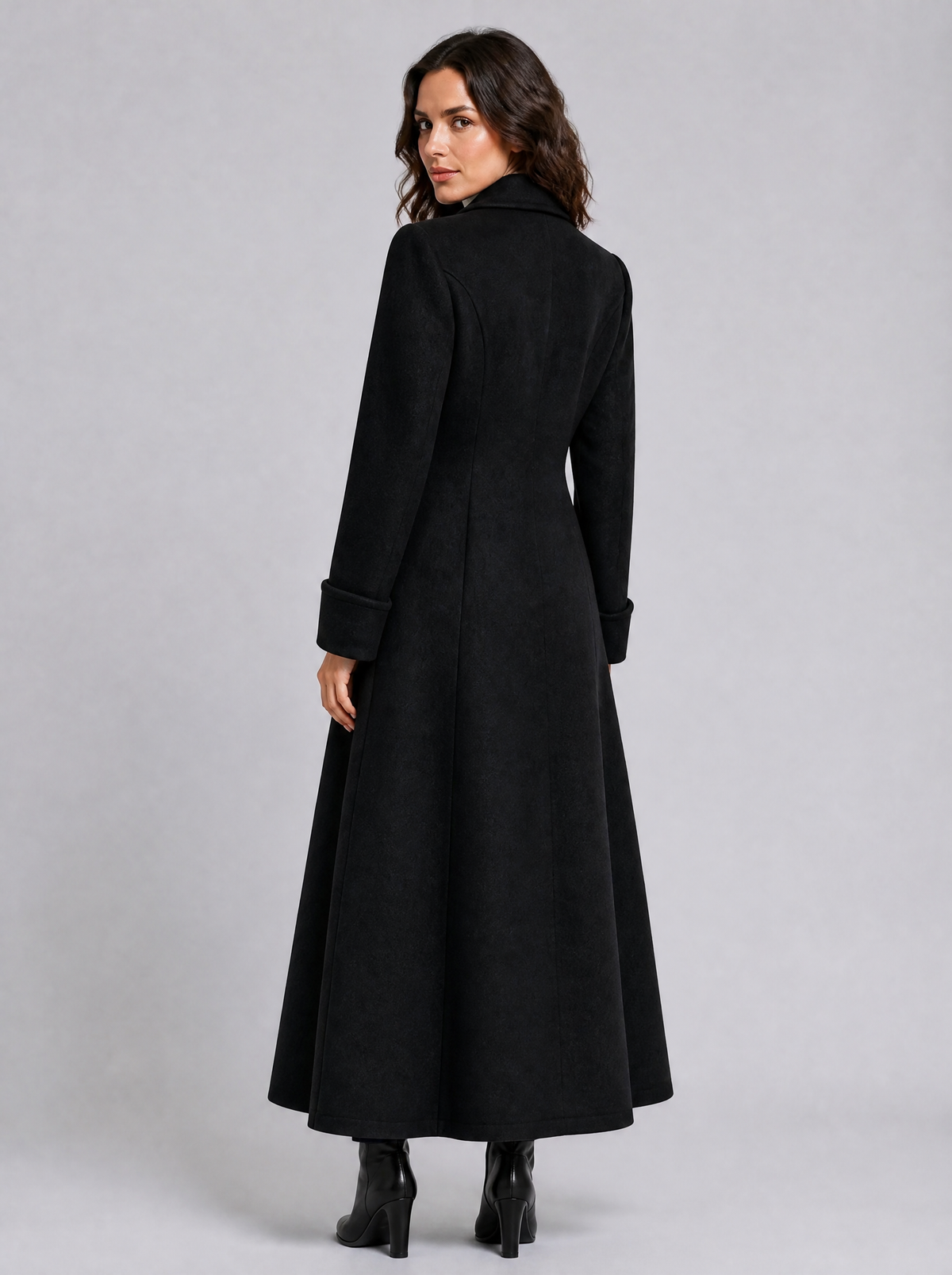 Women's Wool Blend Double Breasted Maxi Overcoat Tailored Fit - product view 2