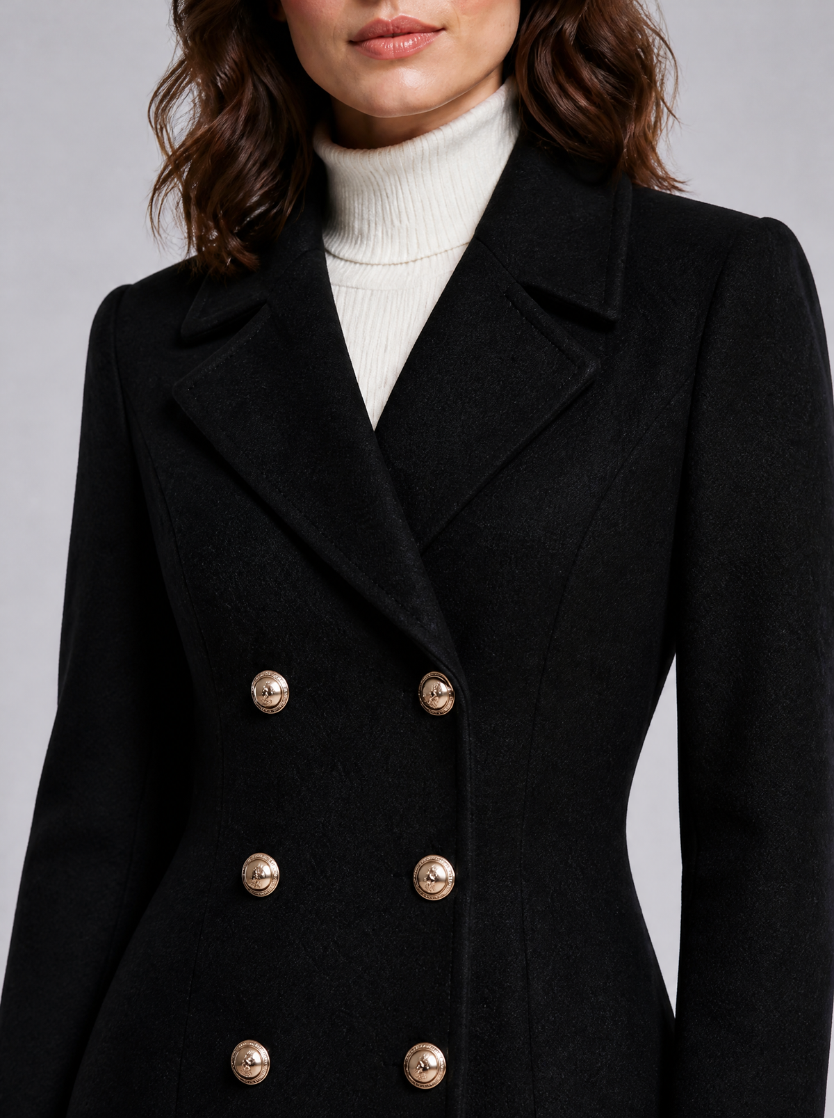 Women's Wool Blend Double Breasted Maxi Overcoat Tailored Fit - product view 3