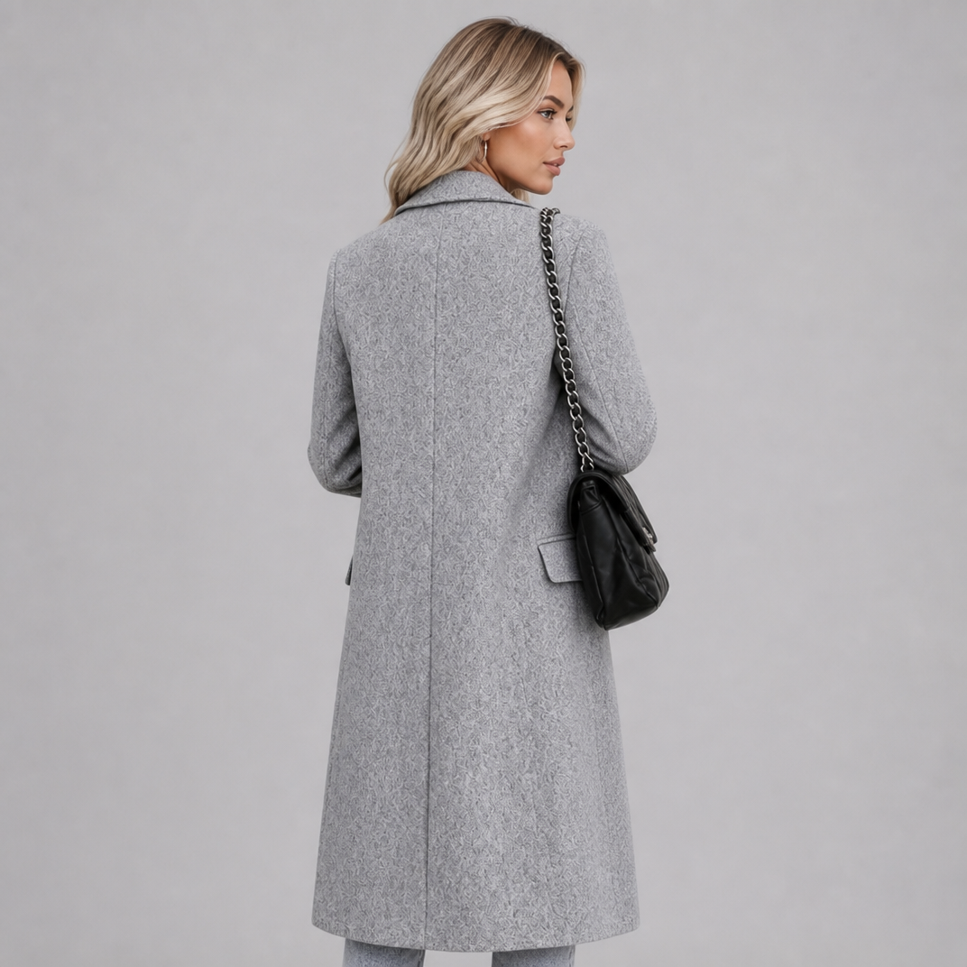 Women's Wool Blend Double Breasted Overcoat Tailored Fit