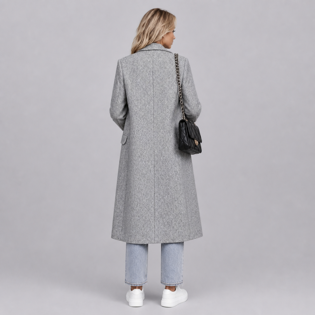 Women's Wool Blend Double Breasted Overcoat Tailored Fit