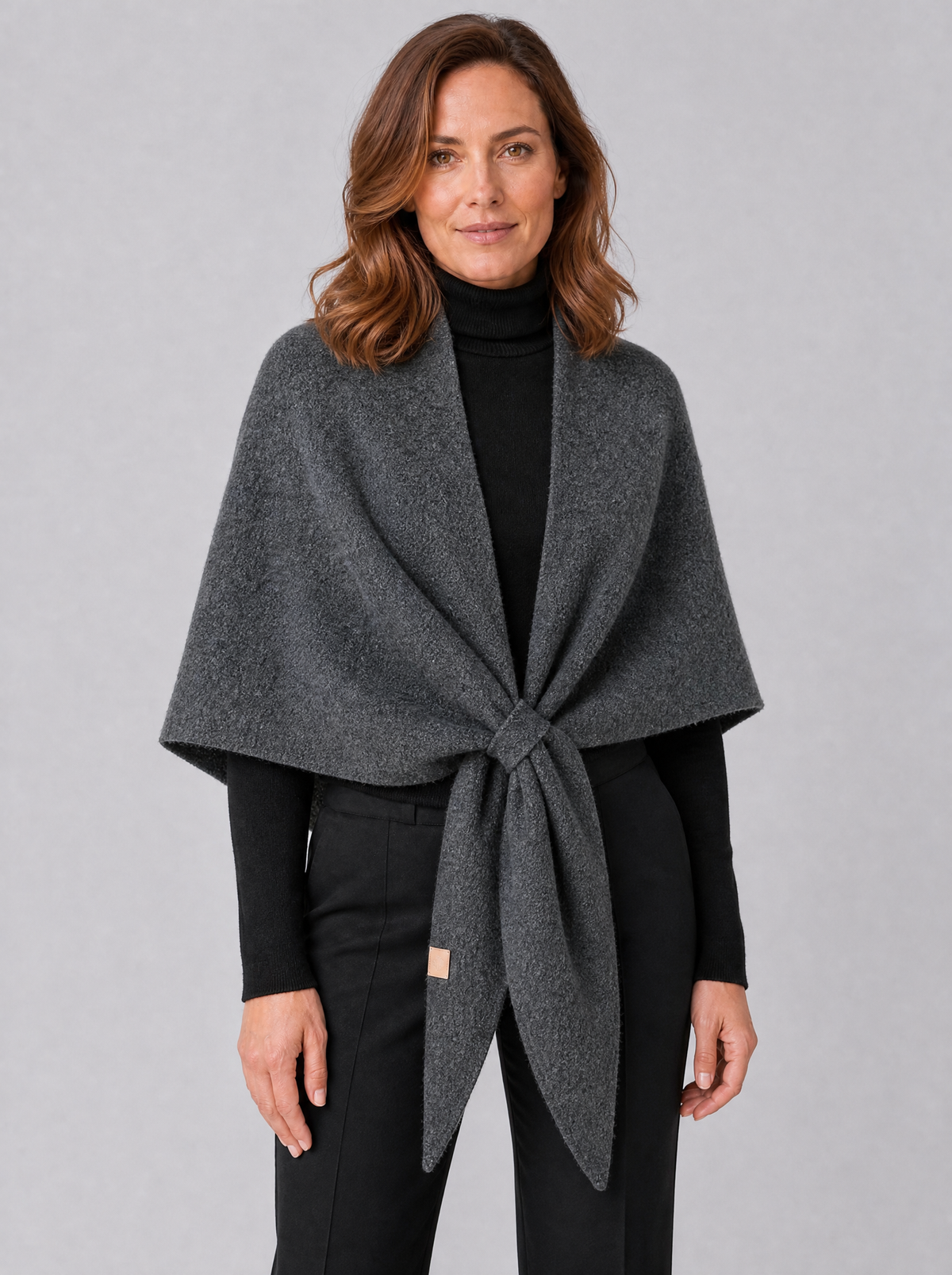 Women's Wool Blend Relaxed Tie Cape