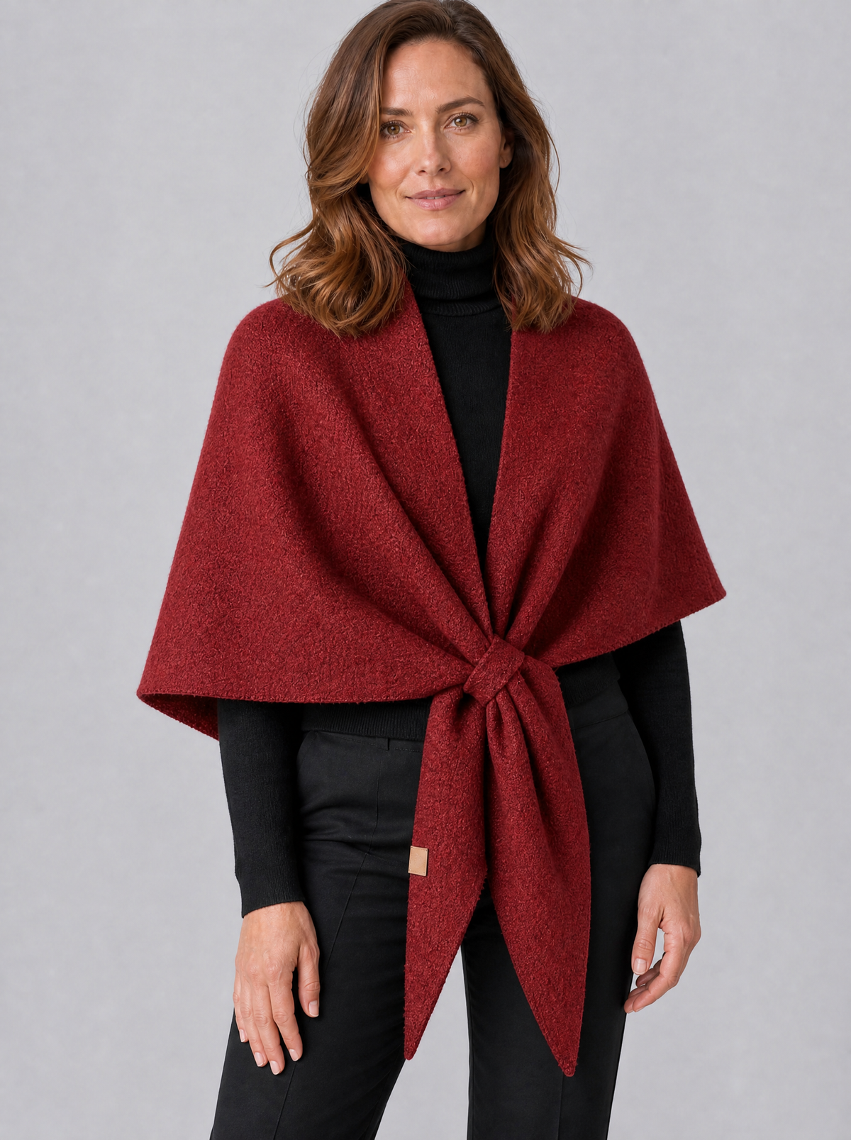 Women's Wool Blend Relaxed Tie Cape