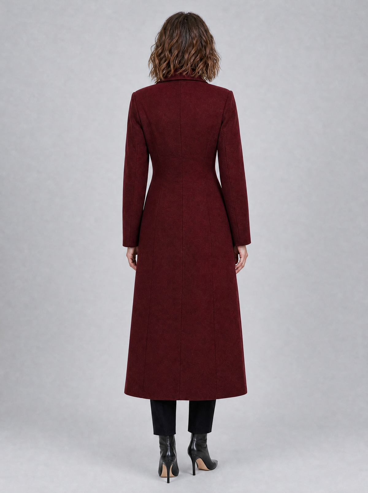 Women's Wool Blend Single Breasted Longline Overcoat Tailored Fit