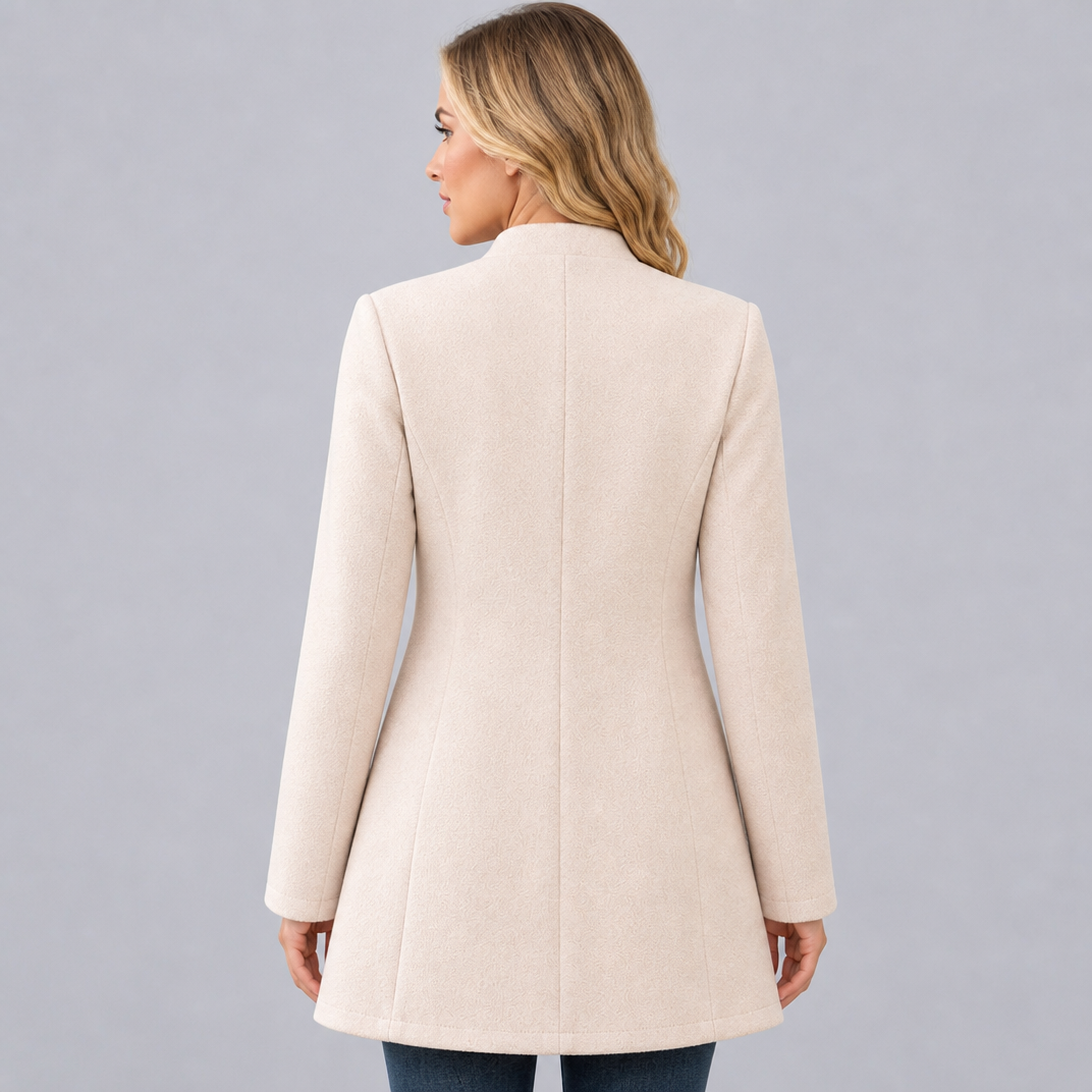 Women's Wool Blend Stand Collar Coat Tailored Fit