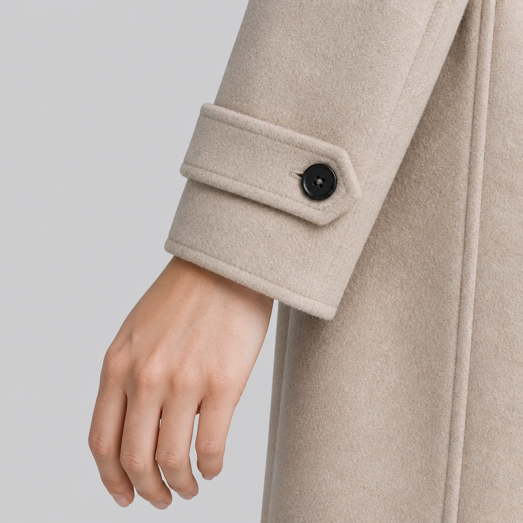 Women's Wool Double-Breasted Belted Overcoat Tailored Fit