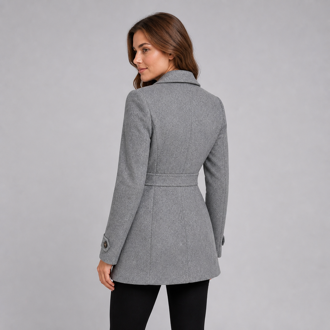 Women's Wool Single-Breasted Mid-Length Coat Tailored Fit