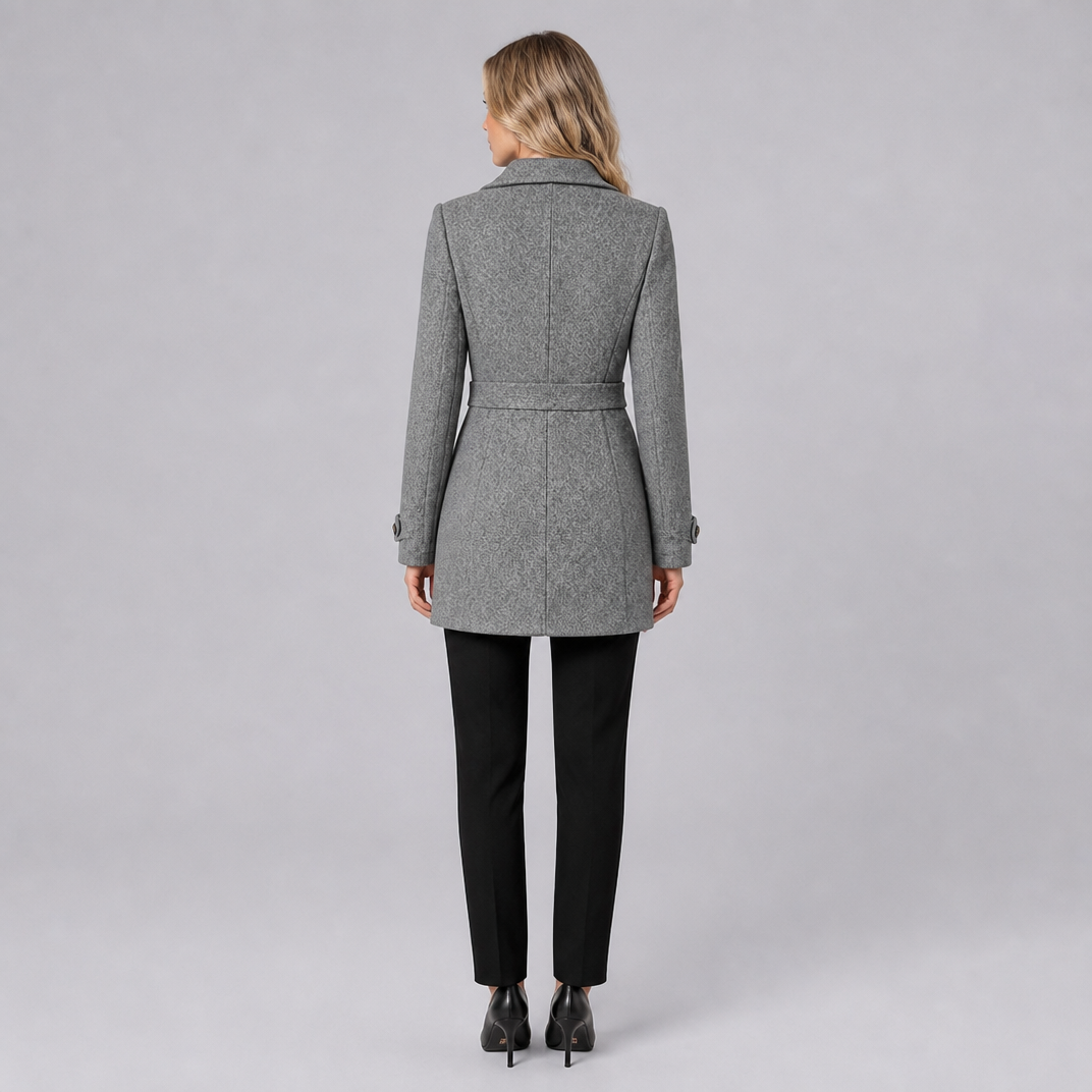 Women's Wool Single-Breasted Mid-Length Coat Tailored Fit