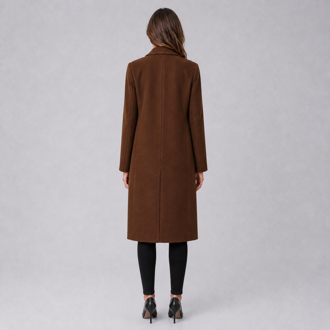 Women's Wool Tailored Long Overcoat Slim Fit