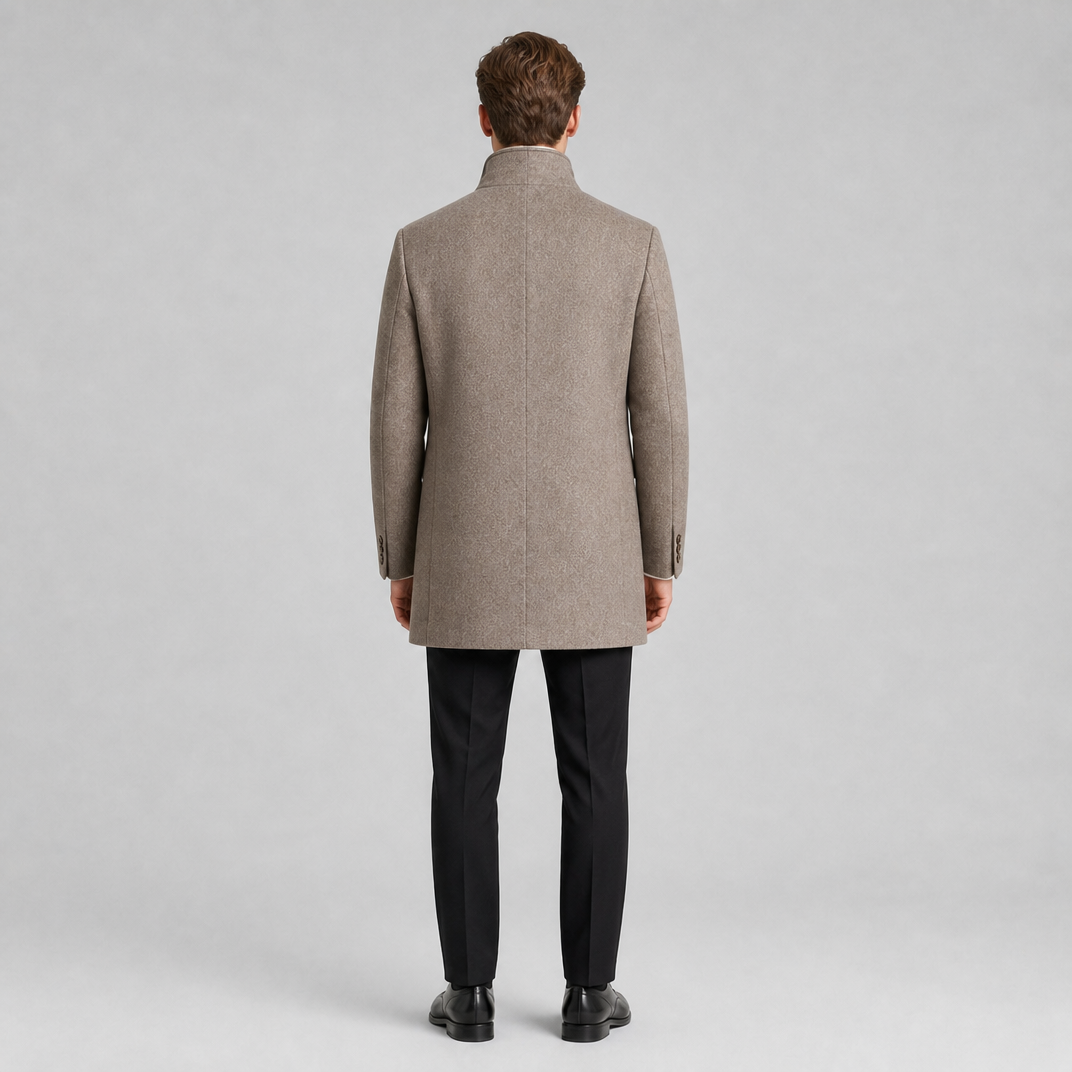 Men's Wool Stand Collar Overcoat