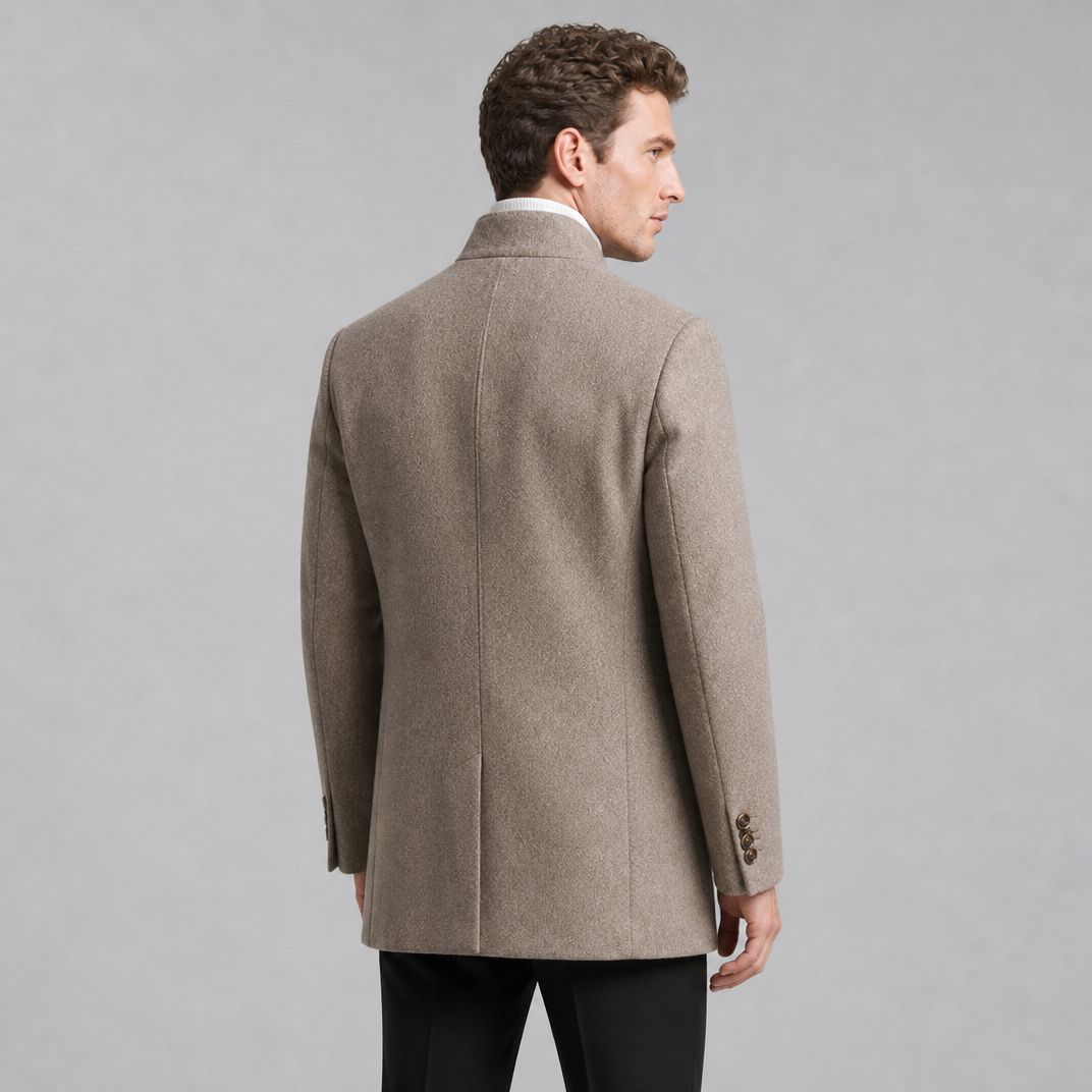 Men's Wool Stand Collar Overcoat
